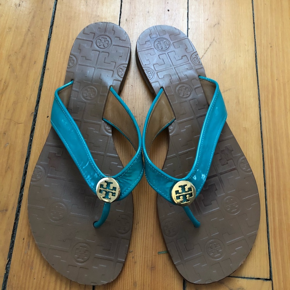 Tory Burch leather flip flops